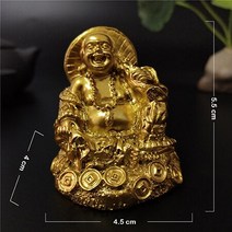 포대화상 재물운 무병 장수 부귀 풍수지리 가정화목 미니불상 불교 굿즈 골드 웃고 부처님 동상 중국어 풍, 02 Style2