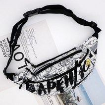 가슴가방 크로스백 캔버스 프린트 크로스 바디 가슴 허리 남성 가방 바나나 슬링 백 여성용 패니 팩 Banane Sac Pochete Bolsos Sacoche Homme