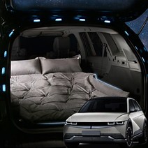 SUNCARMAT 아이오닉5 스웨이드 에어매트 자충매트 스탠다드 롱레인지 트렁크 바닥 자동차 차박 튜닝, 2인용, 브라운, 아이오닉5롱레인지, 현대