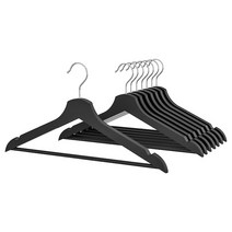 [이케아] 원목 나무 옷걸이 8개 - 부메랑 / 내추럴 검정 하양 / / Natural Black White / Clothes Hanger - Bumerang, 검정 Black, 1개