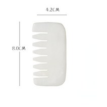 두피괄사 마사지 빗 지압봉 림프순환 천연 옥 과샤 얼굴 스크레이퍼 헤드 마사지 빗 구아샤 헤어 두피 케어, 02 White
