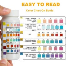 50 Pcs/Bottle 6 In 1 Multipurpose Chlorine PH Test Strips SPA Swimming Pool Water Paper Cleaner Acce, 01 as pic