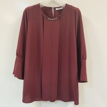 안느 비즈넥 라운드 블라우스 HT0039