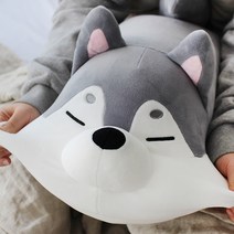 메세 모찌인형 강아지 허스키 쿠션, 25cm, 혼합 색상