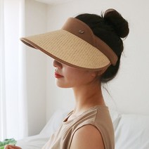 이코마켓 여성썬캡 여름 여자썬캡 왕골 라탄 밀짚썬캡 라피아햇
