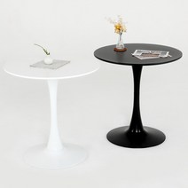 카페 원형 테이블 화이트 거실 홈카페 베란다 커피 테이블 라운드 식탁 1인 2인 700, 블랙