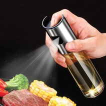 다용도 오일스프레이 용기 참기름병 유리병 소스통 분사기 기름병 분무기 스프레이 디스펜서, 오일스프레이 실버, 1개