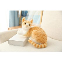 고양이 실사 인형 동물 피규어장식 인형 쿠션 앉아있는 고양이, 40 cm, 3