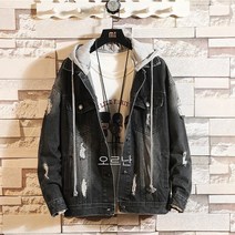 오르난 남성 봄 가을 워싱 데님 후드 청자켓 JC430