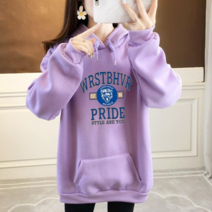 스타일아유 여성 기모 후드 WRSTBHVR PRIDE 레터링 티셔츠 루즈핏 맨투맨 오버핏 긴팔 후드티 11컬러 [노마진]