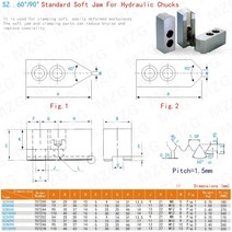 MOSASK 90 60도 5 8 CNC 선반 척 가공 유압 보링 절삭 표준 3 소프트 죠, 05 6 inch60 degree