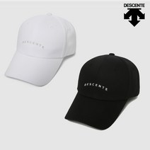데상트 남녀공용 데일리 스포츠 베이직 워딩 자수 로고 볼캡(야구모자) SN123HCP12 (BLK WHT)