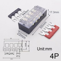 정션 박스 전기 스크류 터미널 블록 및 절연 배리어 스트립 와이어 커넥터 전자 케이블 접점, 4P
