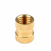 InsaiL 50개팩 M5x10.0mm OD7.0mm 널링 스레드 인서트 암나사 구리 삽입 너트 황동 C3604