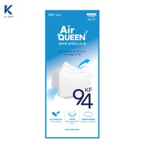 에어퀸 KF94 방역마스크 엠 대형 1매 국내생산, 1개입, 1개, WHITE