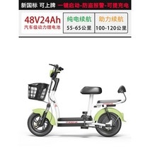 전기자전거 24인치 가성비 리튬이온자전거, 48V, 12ah, 녹색리튬배터리는24안자동차급리튬배터리120km
