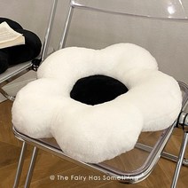 꽃 쿠션 인테리어 쇼파 등받이 쿠션, 흰색