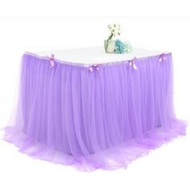 화이트 테이블 스커트 투투 Tulle 식기 천을 베이비 샤워 생일 연회 웨딩 레드 커버, L280cm X H76cm