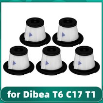 헤파필터 HEPA 교체 디베아 T6 / C17 T1/SC4588/무수 K17 핸드 헬드 무선 진공 청소기 헤파 필터 교체 부, [02] 5 Pcs