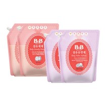 비앤비 섬유세제 2개+베르가못 유연제2개 리필형 1800ml, 4세트