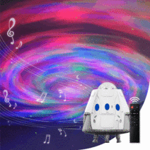 레나에너지 블루투스 무선 충전식 우주선 모양 오로라 무드등 조명