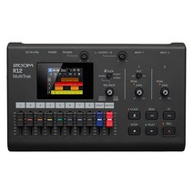 Zoom R12 멀티 트랙 휴대용 레코더 터치 스크린 온보드 편집 8개 콤보 입력 2개 이펙트 신시사이저 드럼 루프 배터리 전원 및 USB 오디오 인터페이스 포함