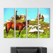 고요한자연속에서만난말 대형노프레임세트.꾸밈