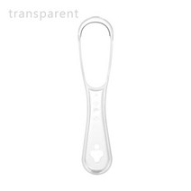 혀클리너 칫솔혀클리너세트 1pc 양면 혀 스크레이퍼 남여 유용한 실리콘 혀 청소 브러시, 투명한