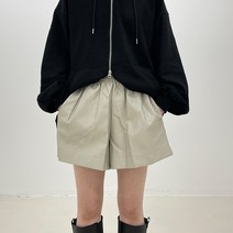 폴 레더 숏 밴딩 팬츠