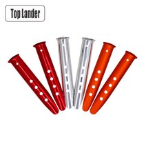 2 4 6Pcs 캠핑 텐트 Pegs U 모양 말뚝 야외 해변 눈 모래 알루미늄 텐트 액세서리 23 Cm 합금 모래 지상 못, Red 4pcs_2