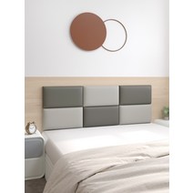 헤드보드 헤드없는침대 템바보드침대 침대헤드보드 옆 부드러운 등받이 호텔 게스트하우스 쿠션 접착식 가죽, 37. 가로형 다크그레이 라이트그레이 폭 120 높이