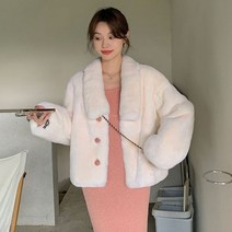 모피코트 인조 모피 코트 캐주얼 여성용 우아하고 달콤한 턴 다운 칼라 플러시 재킷 가을 겨울 패션