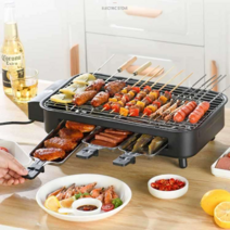 라끌렛 꼬치 구이 고기 불판 멀티 전기 그릴 직화, 블랙 핸드 디쉬 패키지