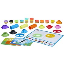 Play-Doh 모양 및 색상 미취학 아동용 장난감 만 2세 이상 아동용 5가지 활동 놀이 매트 15가지 도구 및 10가지 모델링 컴파운드 색상 (아마존 독점)