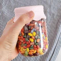 프릴 원형쿠키통4p (핑크 민트) 유아간식통 사탕통 견과류과자통 플라스틱양념통 투명시리얼통 예쁜 감성 쿠키포장용기 가루양념통 소금통 설탕통 고춧가루통 조미료통 깨소금통 슬라임통, 3)곰돌이간식통 4개, 핑크2개+민트2개