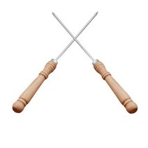 무쇠냄비 주물냄비 전골냄비 1214 홀 타코야키 팬 나무 손잡이 문어 공 프라이팬 주철 금형 가정용 붙지 않는 조리기구 요리 도구, 2pcs Needle