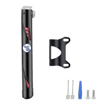 PGC1002 휴대용 자전거펌프 볼펌프 거치대포함, 레드