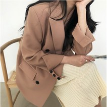 라우드 클래식감성 베이직 하프 더블자켓 [44-88] / 루즈핏 오버핏 봄 가을 아우터