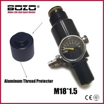 질소레귤레이터 고압 조정기 게이지 HPA 압축 공기 탱크 레귤레이터 밸브 CO2 병 산소 질소 실린더 M18 x 1.5 4500psi 30MPa 출력 800psi 3000psi, [18] 3000psi with Cap