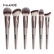 메이크업 MAANGE Pro-메이크업 브러쉬 세트 메이크업 가방 포함 스폰지 뷰티 파우더 파운데이션 아이섀도, 한개옵션1, 08 6pcs brown