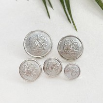 헤세드 NEW) 금장 은장단추 스웨터단추 교복단추 트렌치 코트단추 (8개), 실버 전사이즈(40개)