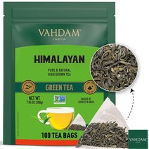 Vahdam Green Tea Himalaya 바담 히말라얀 그린 티 티백 100개입 200g