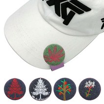 겨울단추 골프볼마크 & 골프티꽂이 퍼터키퍼 티걸이 볼마커 ( PXG 에이밍 카카오 마커그룹 황금돼지 마크앤로나 선물용품 ), 눈꽃나무, 랜덤 1세트추가
