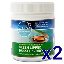 라이프스팬 뉴질랜드 초록입홍합 12500 300캡슐 green lipped mussel 푸른입녹색홍합, 2개