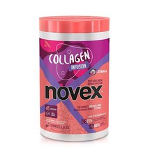 NOVEX 밸류 사이즈 자연 성분 함유 딥 컨디셔닝 헤어 마스크 콜라겐 주입 강하고 두껍고 빛나는 모발용(1kg/35온스)