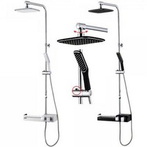 국산 선반형 블랙 화이트 해바라기샤워기 레인샤워기 샤워 수전 교체, 1개