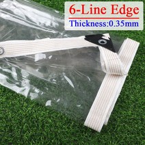 방수포 방수 투명 PVC 발코니 다육 식물 타프 테라스 선명한 두께, 80.6-Line Edge - 1x1.5m