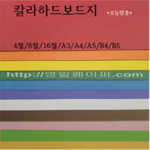 8절 칼라하드보드지 / 하드보드, 5 주황, 4절 10장