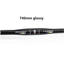 카본핸들바 탄소 MTB 자전거 핸들 바 세트 산악 amp 줄기 및 부품 광택, [10] flat 740mm
