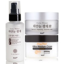 넬라 하얀눈 광채크림+허니원스네일 모이스쳐 크림 프리미엄+원데이 화이트너 하얀눈 광채 진생발효 에센스+선크림세트 주름개선 미백 화이트닝 화장품, 100g, 1세트